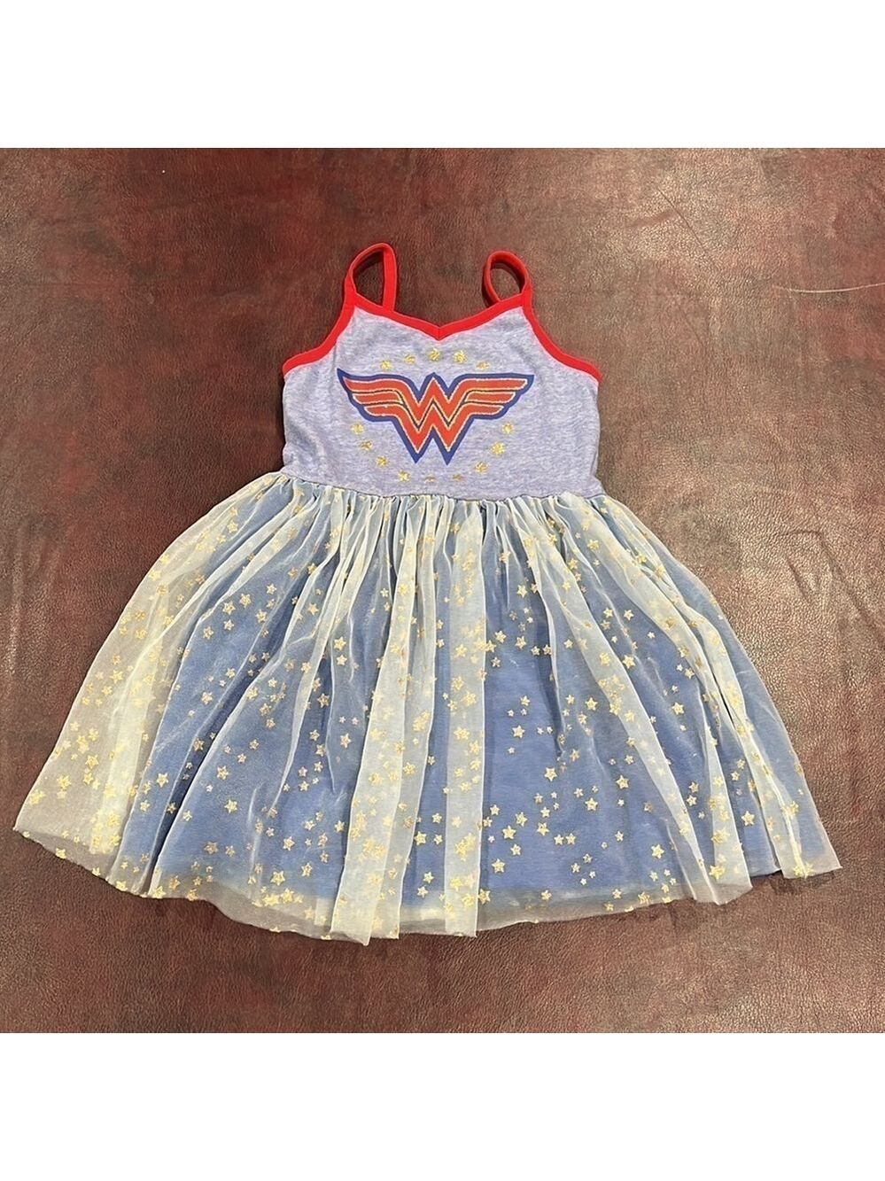 Wonder Woman Girls Kids Tulle Tank Dress  - Size Medium (7/8) - Picture 5 of 13